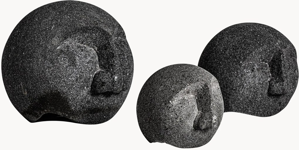 Objetos decorativos em pedra Lava, conjunto de 3
