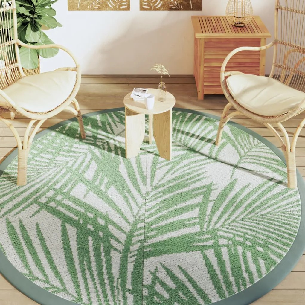 Tapete de exterior Ø200 cm ARAKIL PP Verde