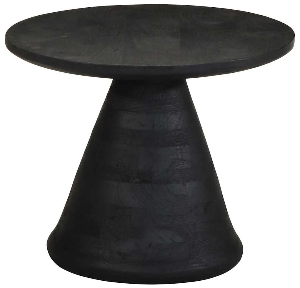 Mesa de apoio preto Ø50x40 cm madeira de mangueira maciça