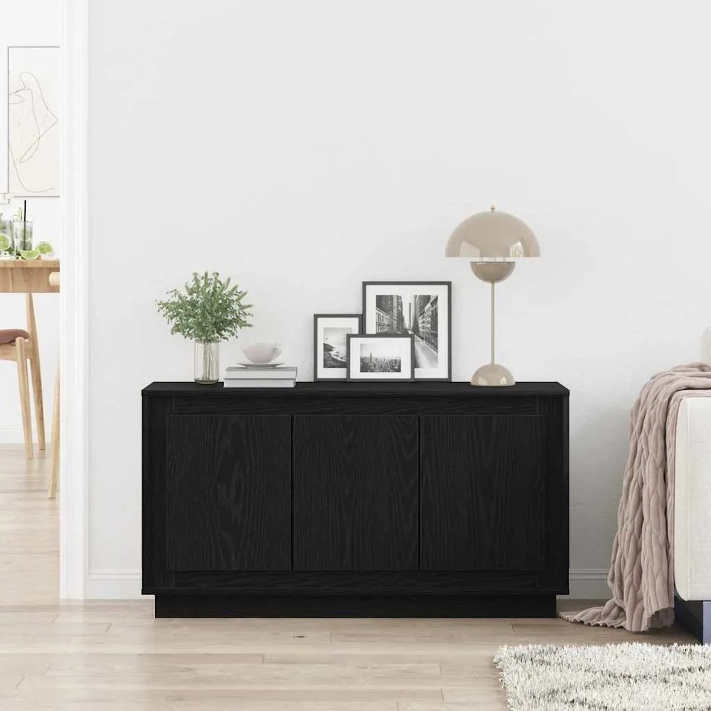 Sideboard vidaXL Preto Carvalho 102x35x55 cm Madeira de engenharia