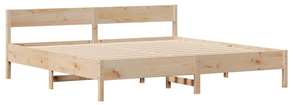 Cama sem colchão 200x200 cm madeira de pinho maciça