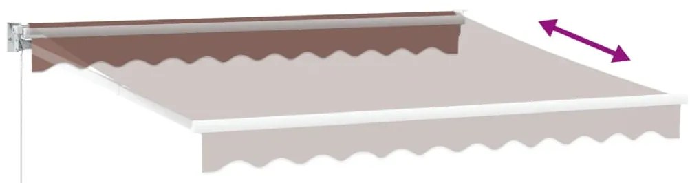 Toldo retrátil manual 300x250 cm castanho