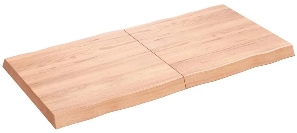 Tampo de mesa com bordas vivas carvalho tratado castanho-claro