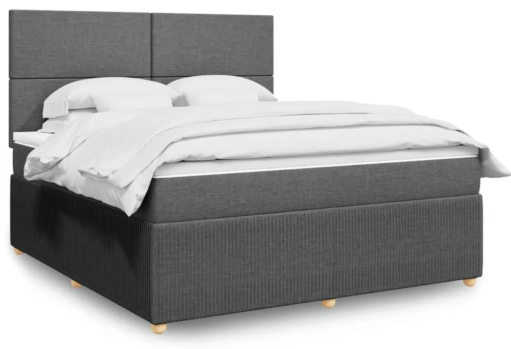 Cama com molas/colchão 180x200 cm tecido cinzento-escuro