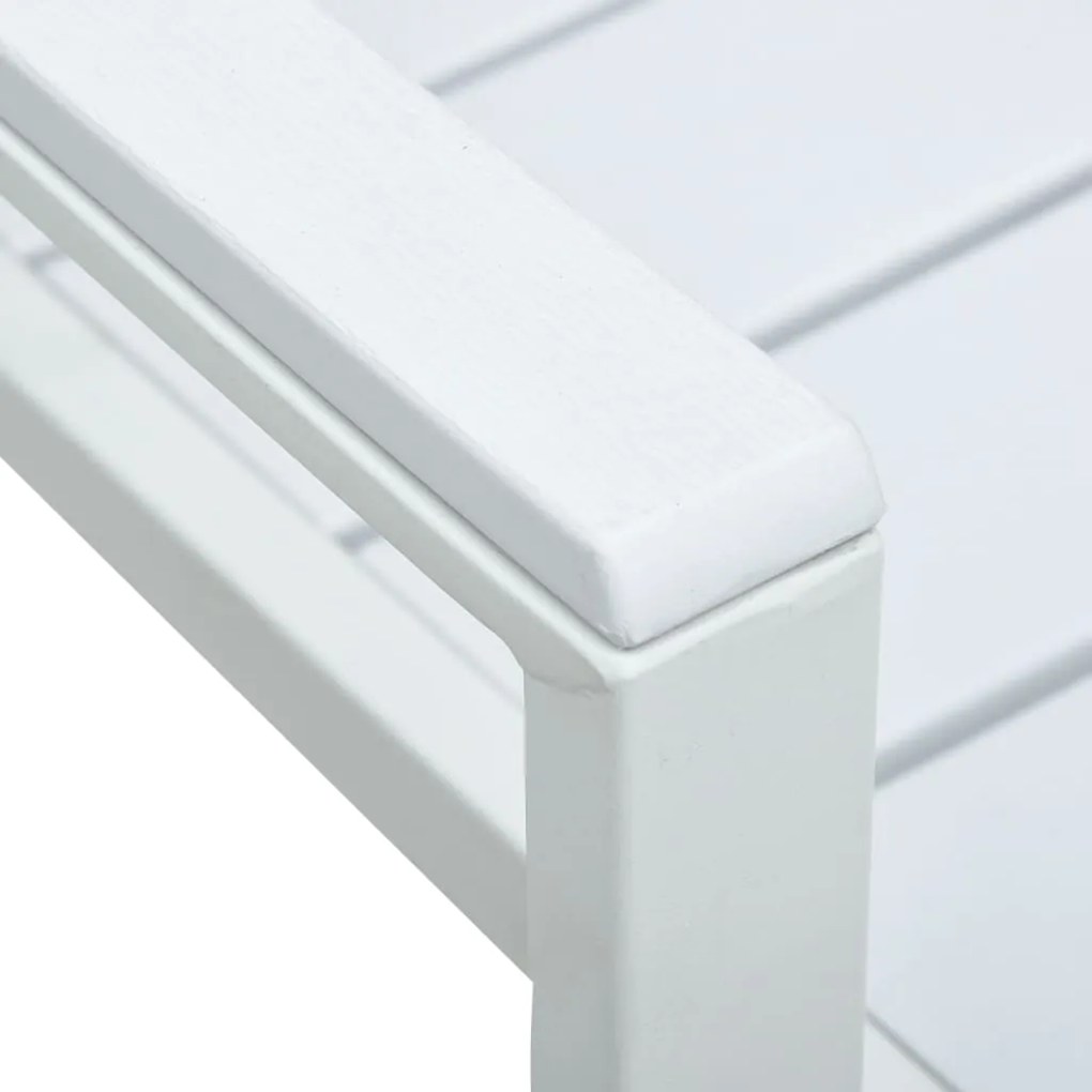 Cadeiras jardim 4 pcs PEAD aspeto madeira branco