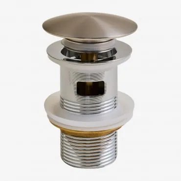 Válvula De Escoamento Para Lavatório Tipo Click-clack Em Aço Inoxidável E Latão Orveta Válvula Com Transbordo & Cinzento Escovado - Sklum