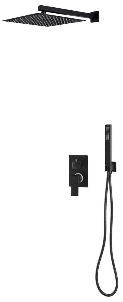 vidaXL Sistema de duche em aço inoxidável 201 preto