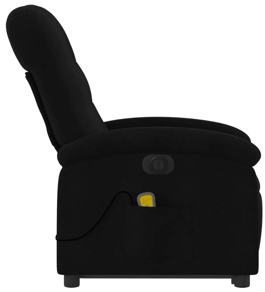 Poltrona elétrica elevatória massagens tecido preto
