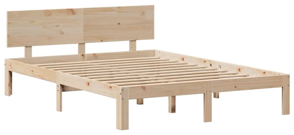 Cama com estante sem colchão 140x190 cm pinho maciço