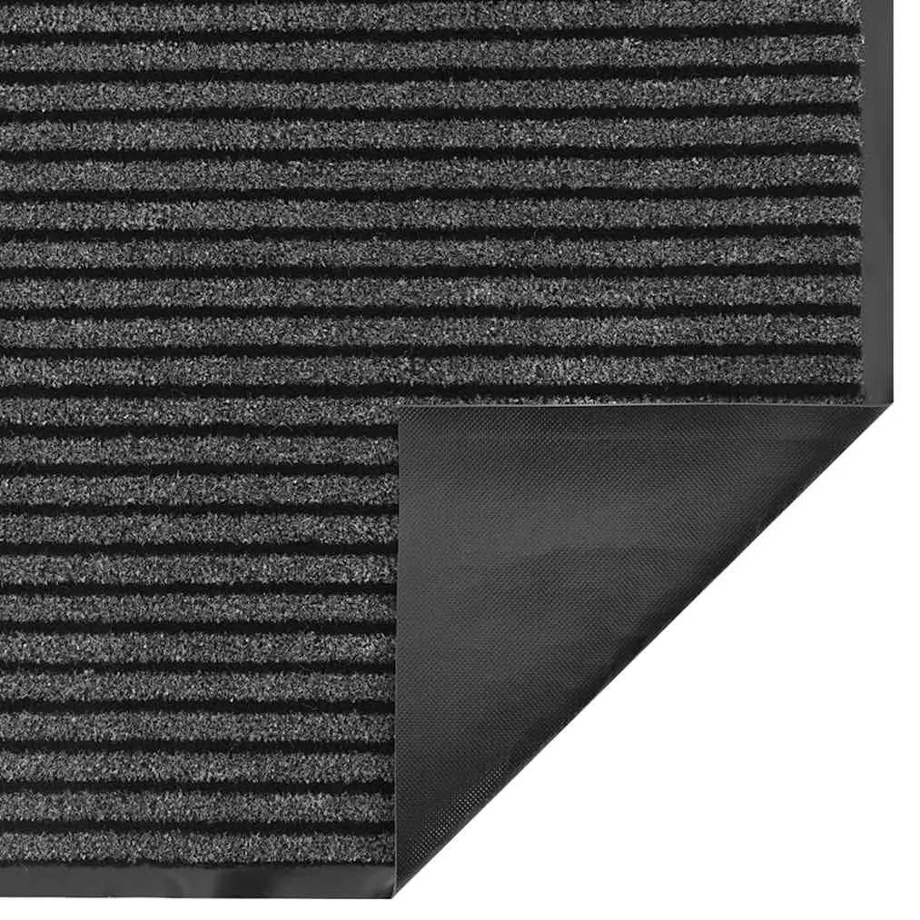 Capacho às riscas preto e cinzento 115x500 cm