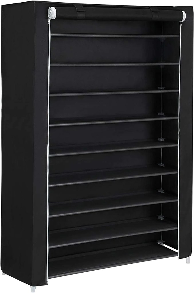 Estante de sapatos com 10 prateleiras para até 54 pares | SONGMICS | 100 x 28 x 162 cm | preto | RXJ00H.