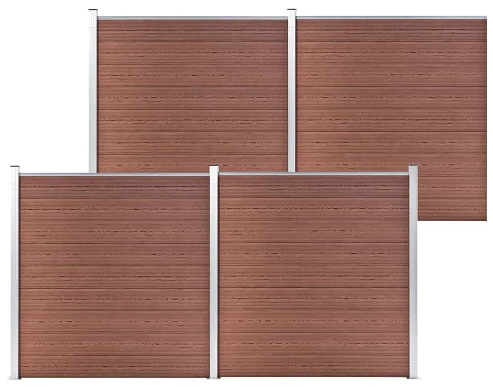 vidaXL Painel de vedação para jardim 699x186 cm WPC castanho