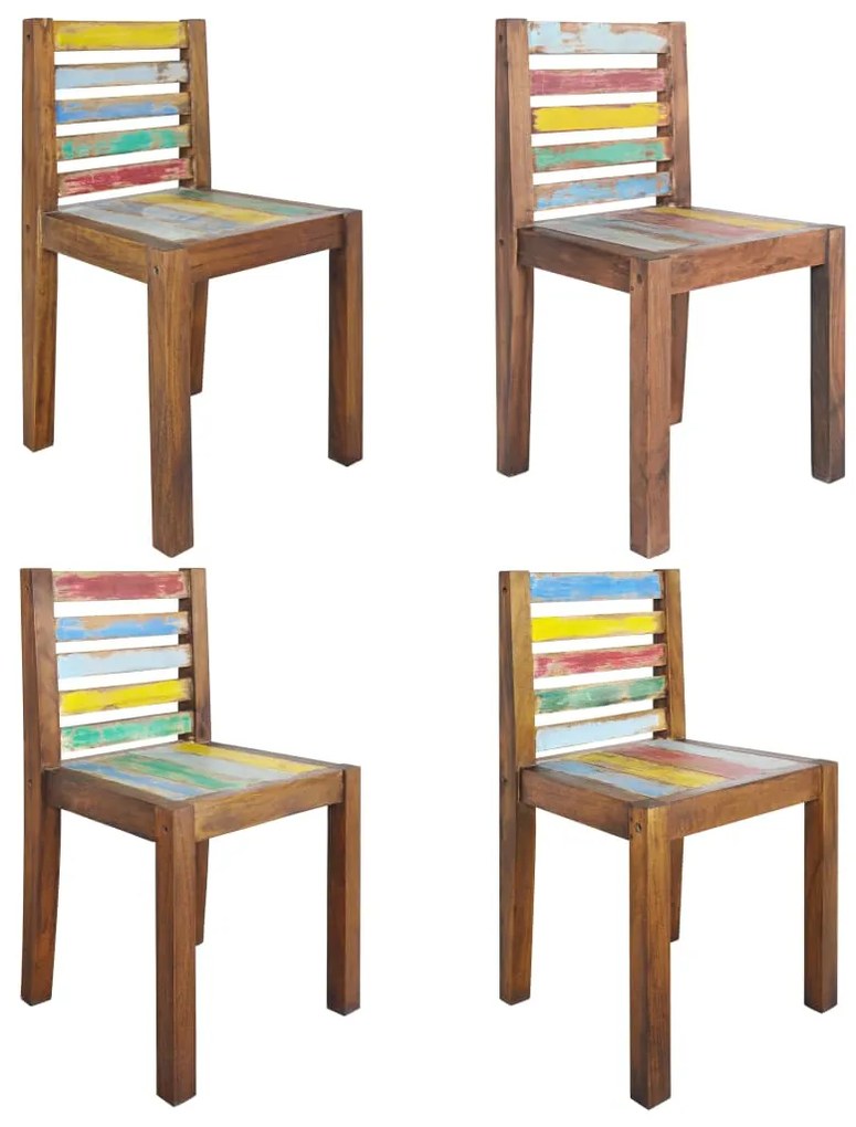 vidaXL Cadeiras de jantar 4 pcs madeira recuperada maciça