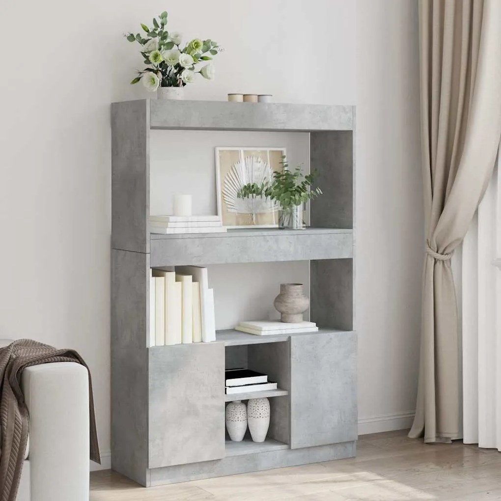 vidaXL Armário alto 92x33x140 cm derivados de madeira cinzento cimento
