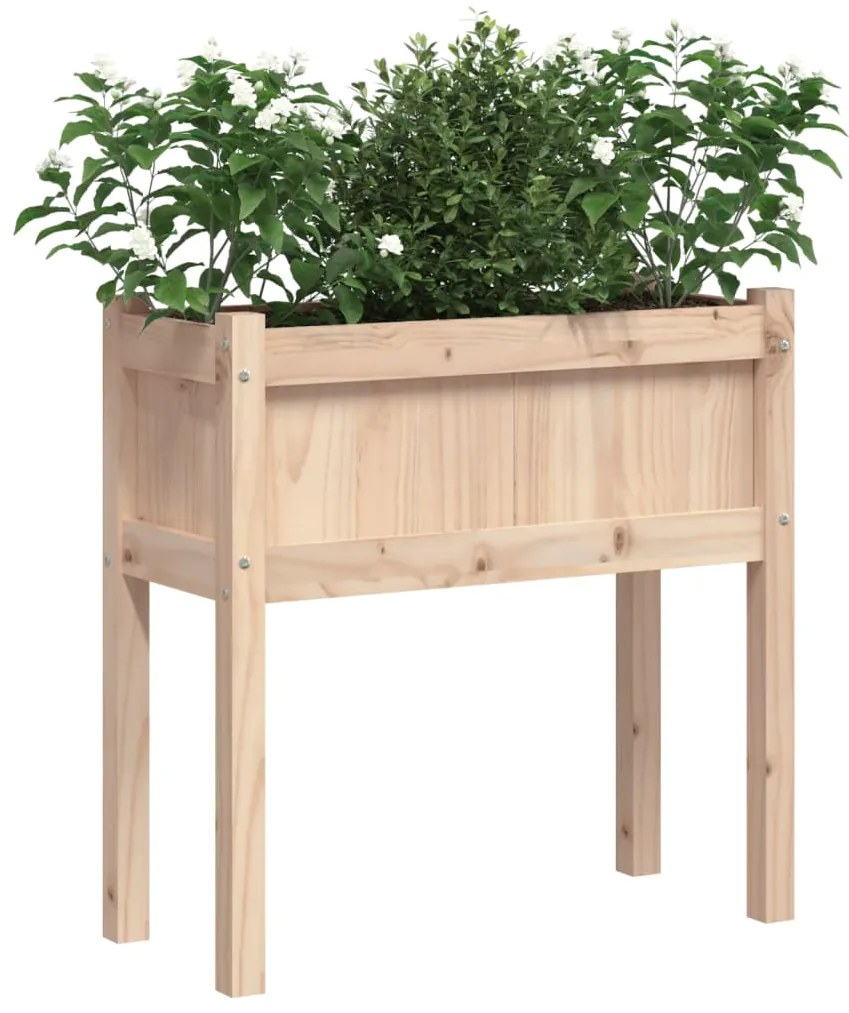 Vaso/floreira de jardim com pernas 70x31x70 cm pinho maciço