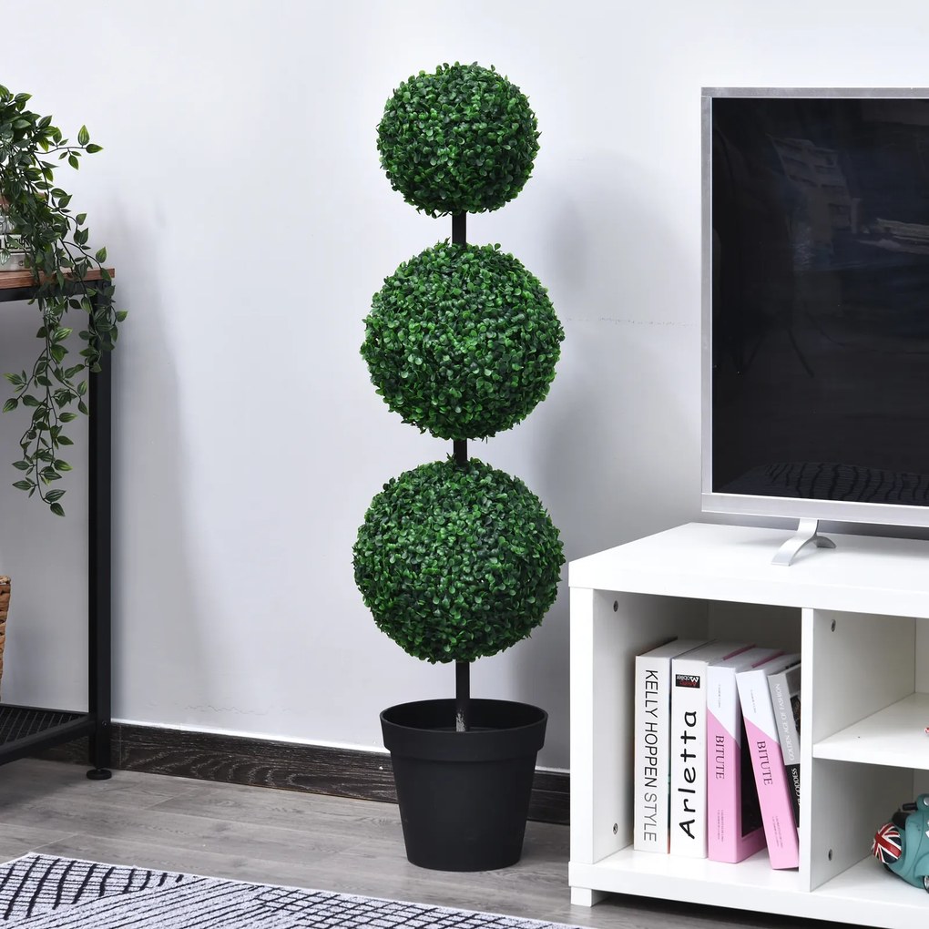 Planta artificial em forma de bolas, com dimensões de Ø 30 x 112 cm (altura), verde
