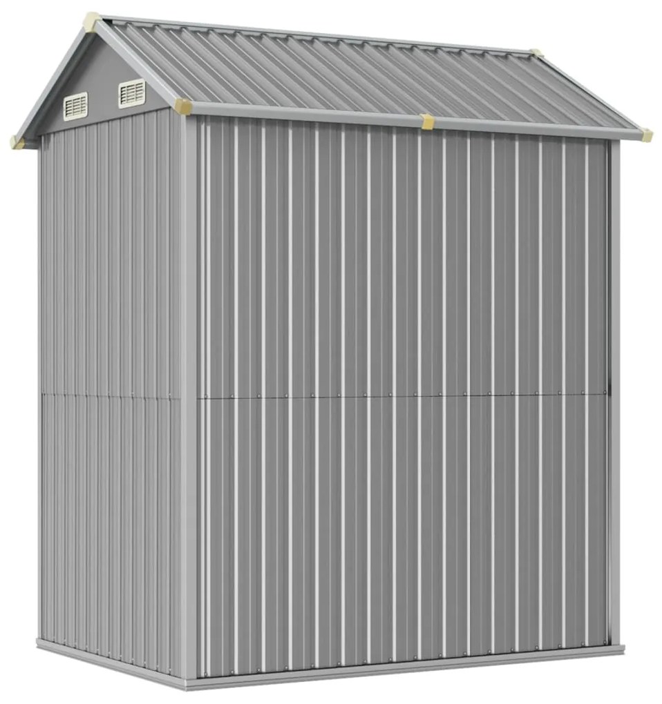 Abrigo de jardim 192x152,5x237 cm aço galvanizado cinza-claro
