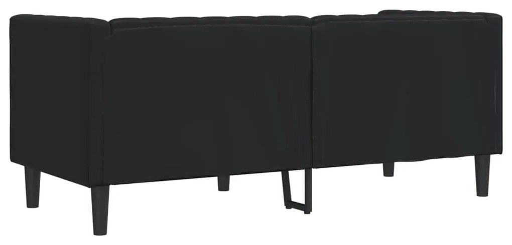 Sofá chesterfield 2 lugares couro artificial preto