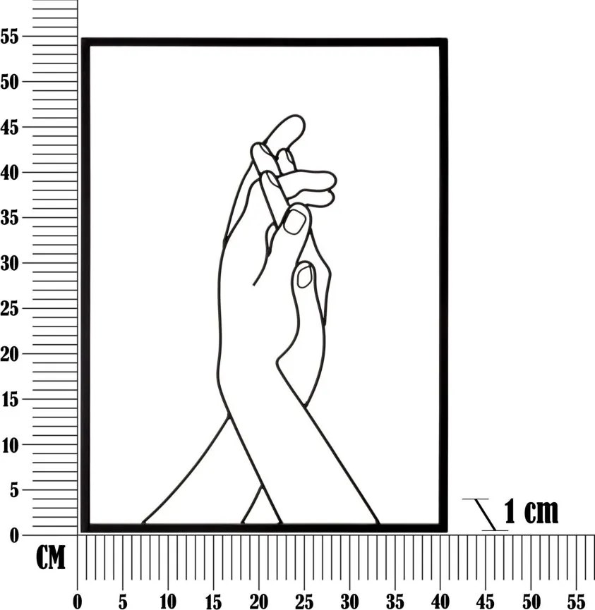 DECORAÇÃO DE PAREDE SIMPLY HANDS 40X1X55 CM PRETO