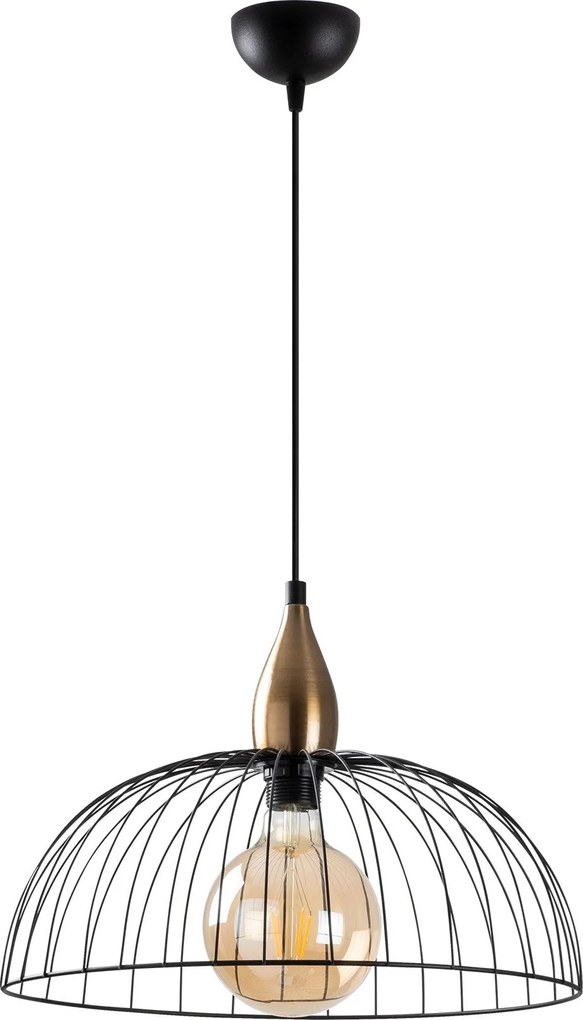 Candeeiro de Teto Kadeh – Preto – 40 x 40 cm