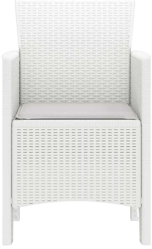 Cadeiras de Jardim com Almofadas 4 pcs Branco 53 x 49 x 85 cm