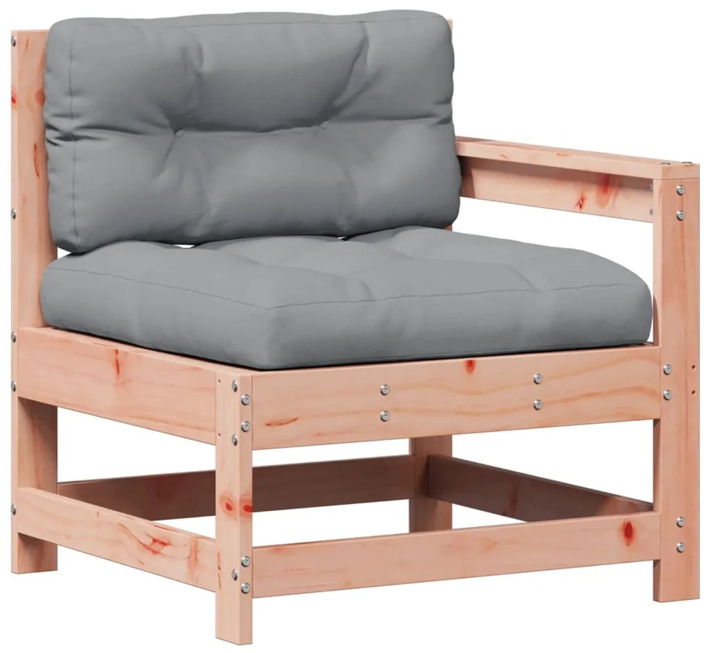 6 pcs conj. lounge jardim c/ almofadões madeira douglas maciça