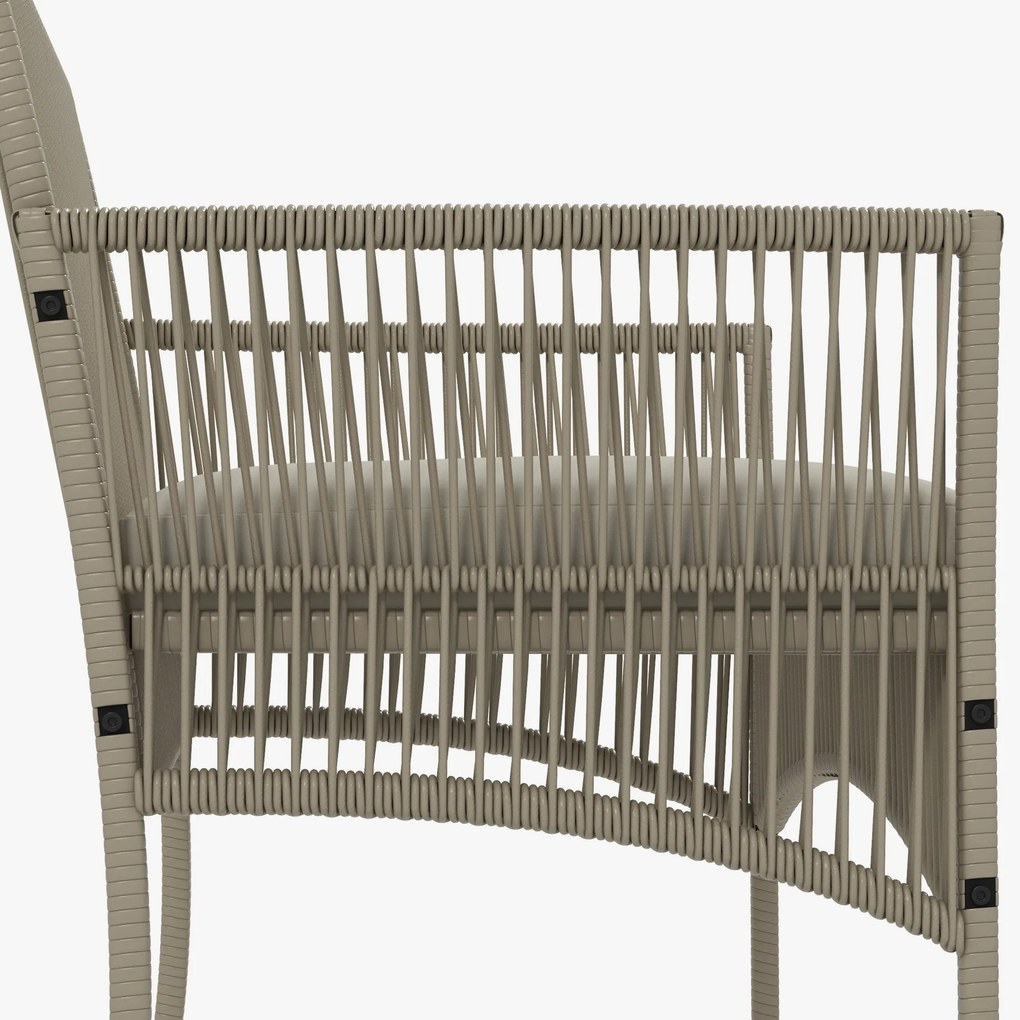 Conjunto de Móveis de Jardim em Vime – 4 Peças – Sofá 2 Lugares, 2 Pol