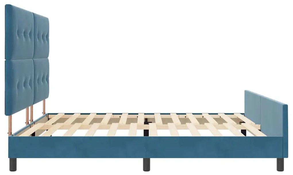 Cama vidaXL Azul Escuro 200x200 cm Veludo