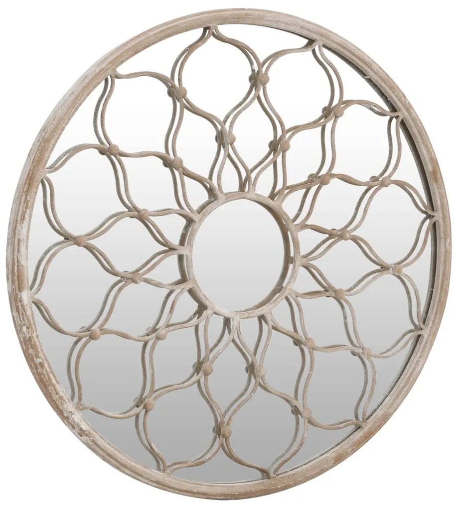 Espelho de jardim p/ uso exterior ferro 40x3 cm cor de areia