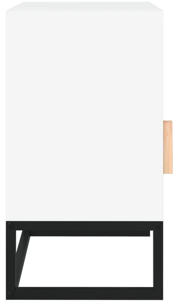 Mesas cabeceira 2 pcs 40x30x55,5 cm deriv. madeira/ferro branco