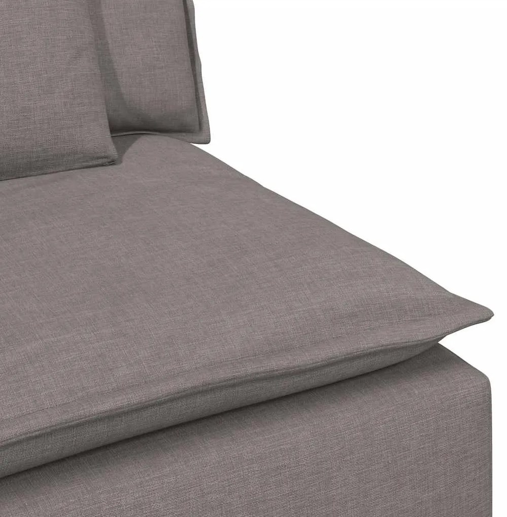 Sofá modular com almofadas castanho-acinzentado