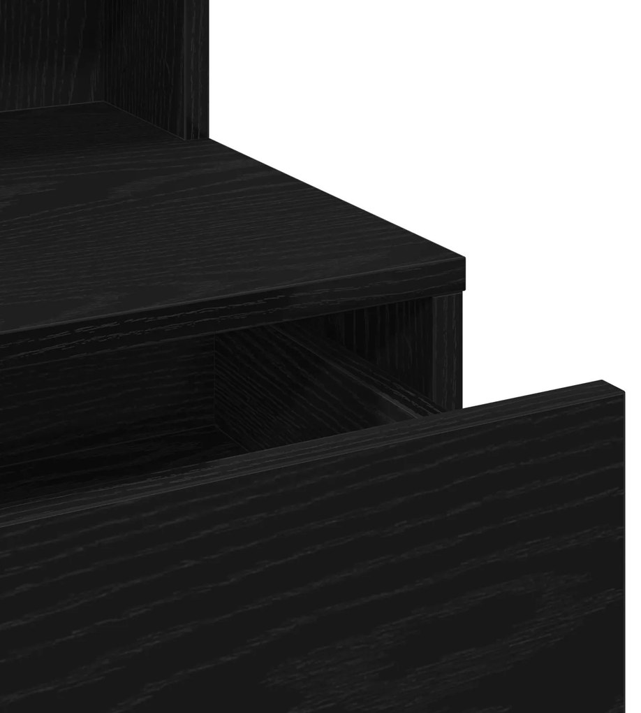 Mesa de Maquiagem com Espelho e Luzes LED Carvalho Preto Madeira Engen