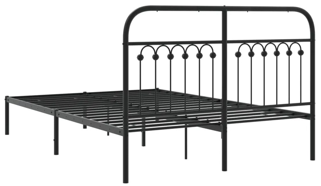 Estrutura de cama com cabeceira 140x190 cm metal preto