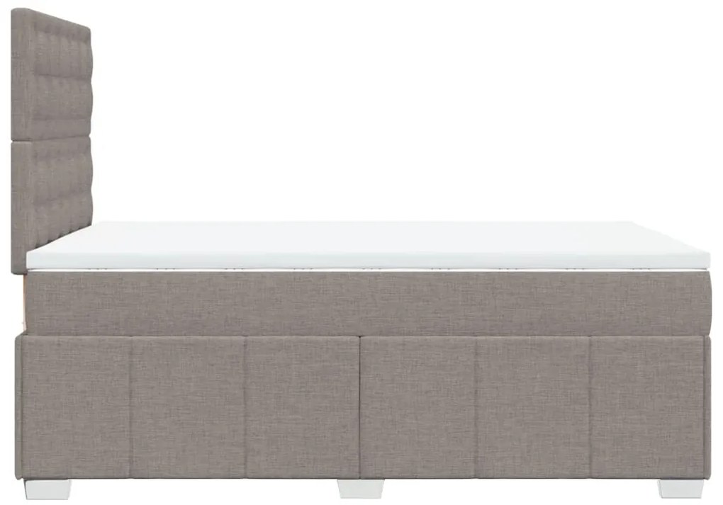 Cama boxspring c/ colchão 120x190cm tecido castanho-acinzentado