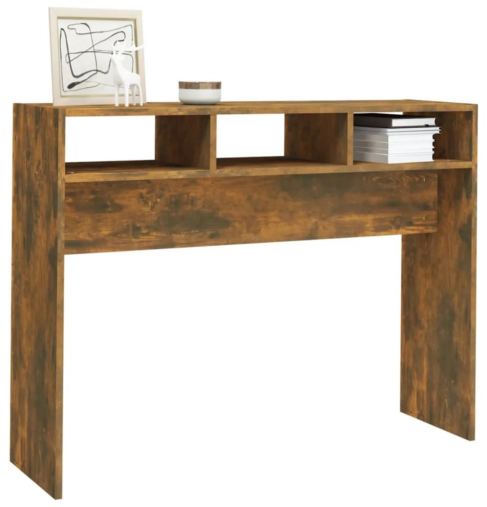 Mesa consola 105x30x80 cm derivados de madeira carvalho fumado