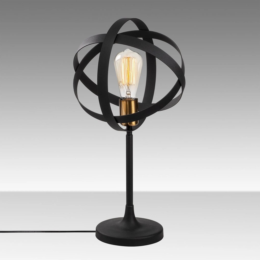 Candeeiro de Mesa Gezegen – Dourado/Preto – 24 cm x 50 cm