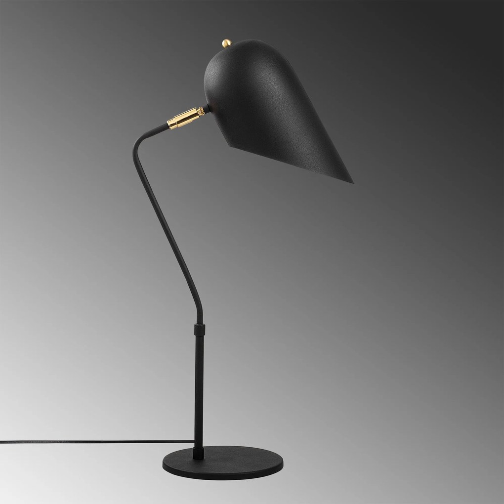 Candeeiro de Mesa Kesik – Preto e Dourado – 12 x 30 cm