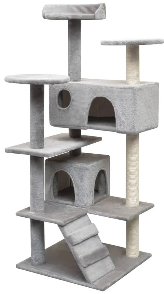 vidaXL Árvore para gatos c/ postes arranhadores sisal 125 cm cinzento