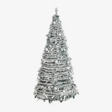 Árvore De Natal Dobrável Com Luzes Led Taimy Prata & ↑150 Cm - Sklum