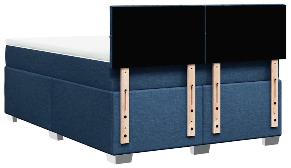 Cama com molas/colchão 140x190 cm tecido azul