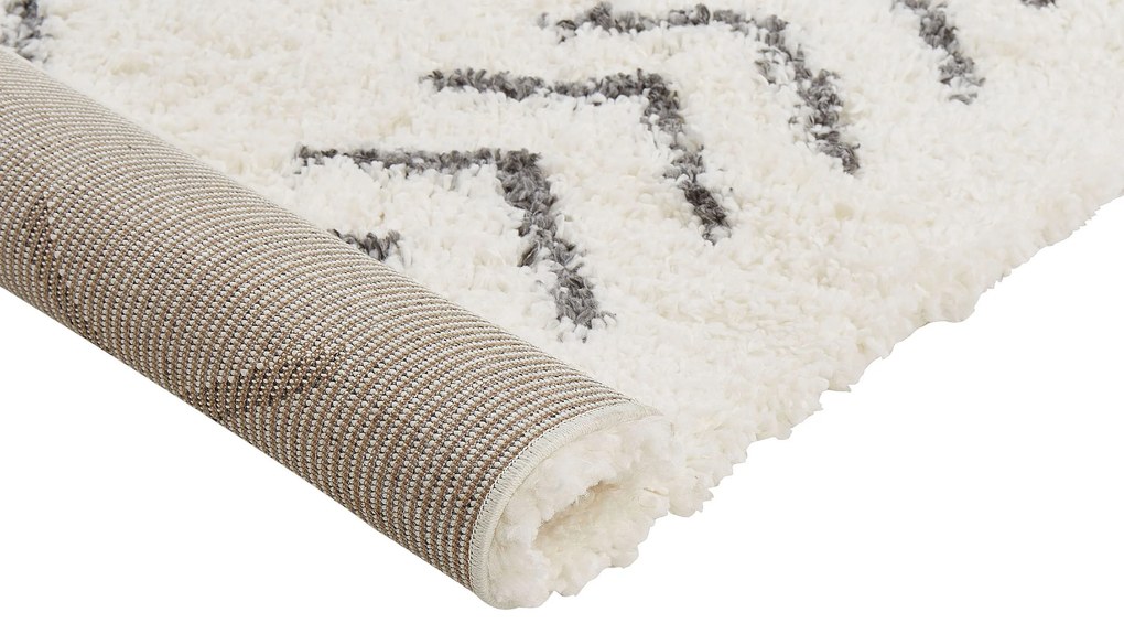 Tapete branco e cinzento 80 x 150 cm AYRUM Beliani