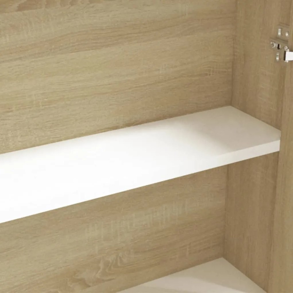 Armário espelhado p/ casa banho 60x15x75 cm MDF branco/carvalho