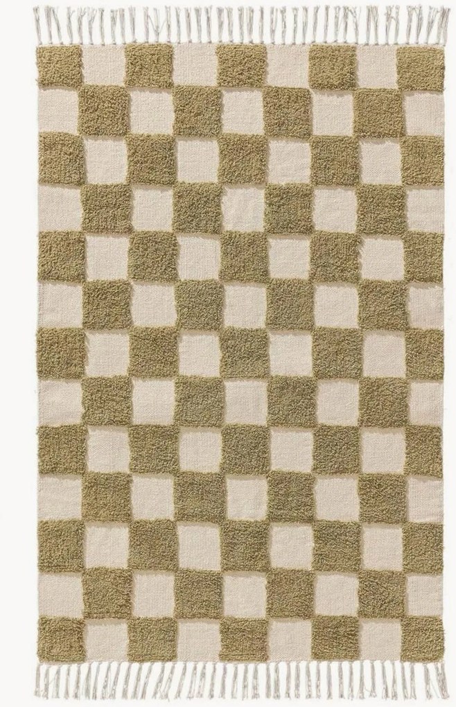 Tapete em algodão artesanal com relevo Caro