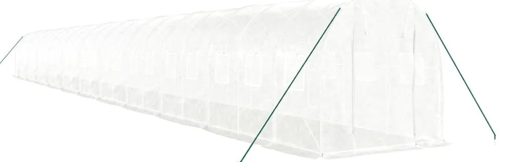 Estufa com estrutura de aço 44 m² 22x2x2 m branco