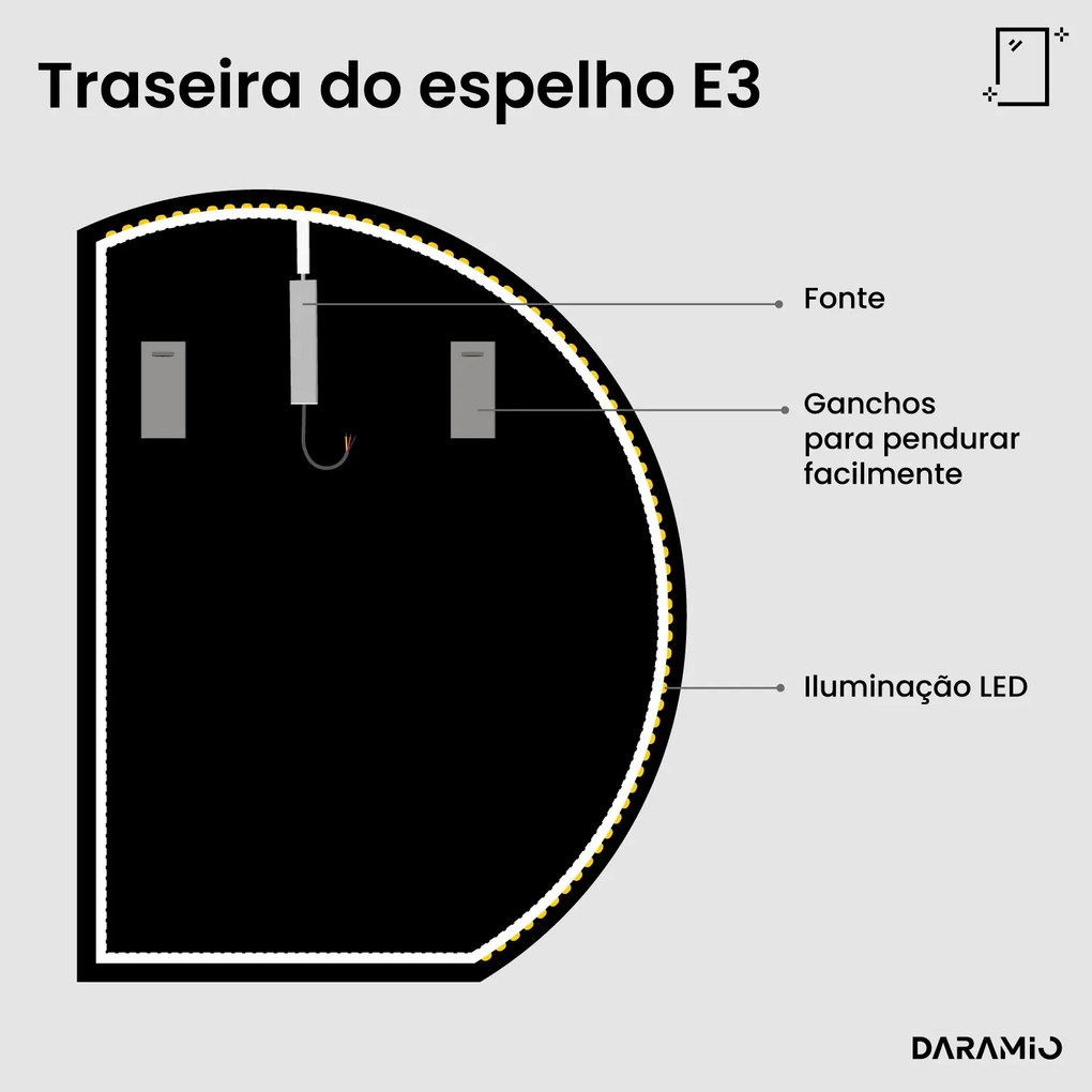Espelho redondo com luz E3
