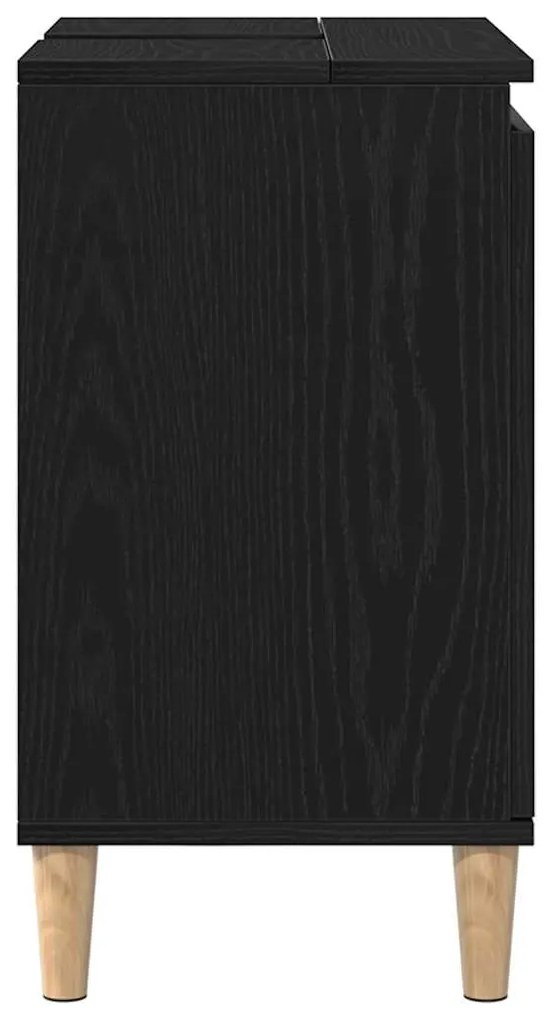 Gabinete de Pia vidaXL Preto Carvalho 58x33x60 cm Madeira Engenharia