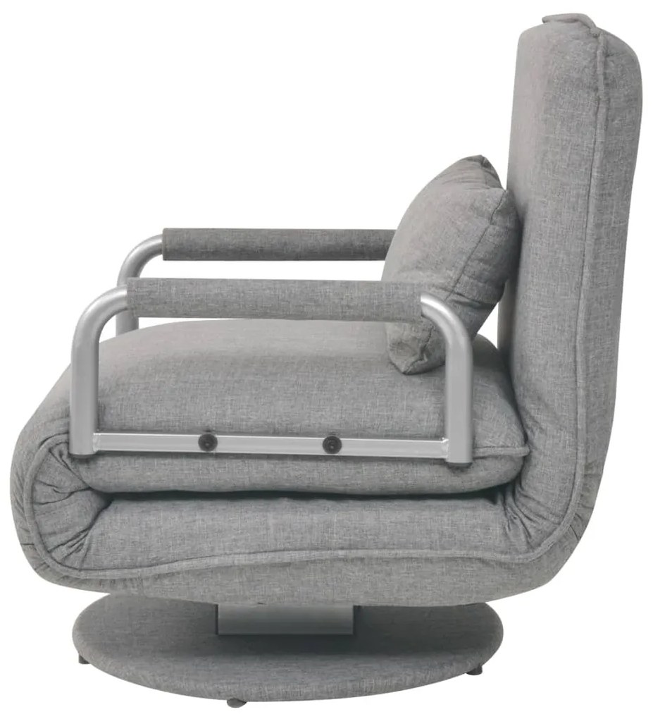 Poltrona/Cama Giratória em Tecido - Cinzento-Claro - Design Moderno
