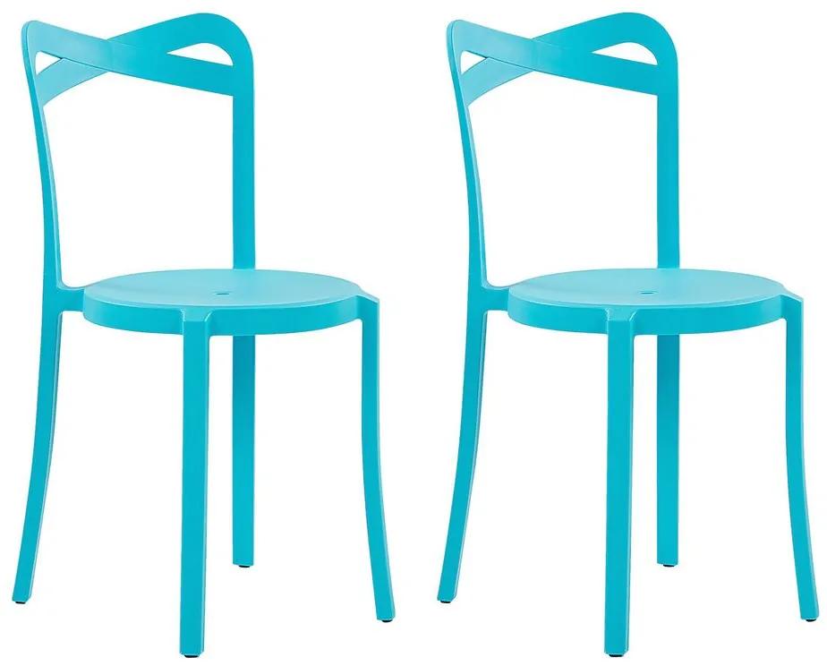 Conjunto de 2 cadeiras de plástico azuis CAMOGLI Beliani