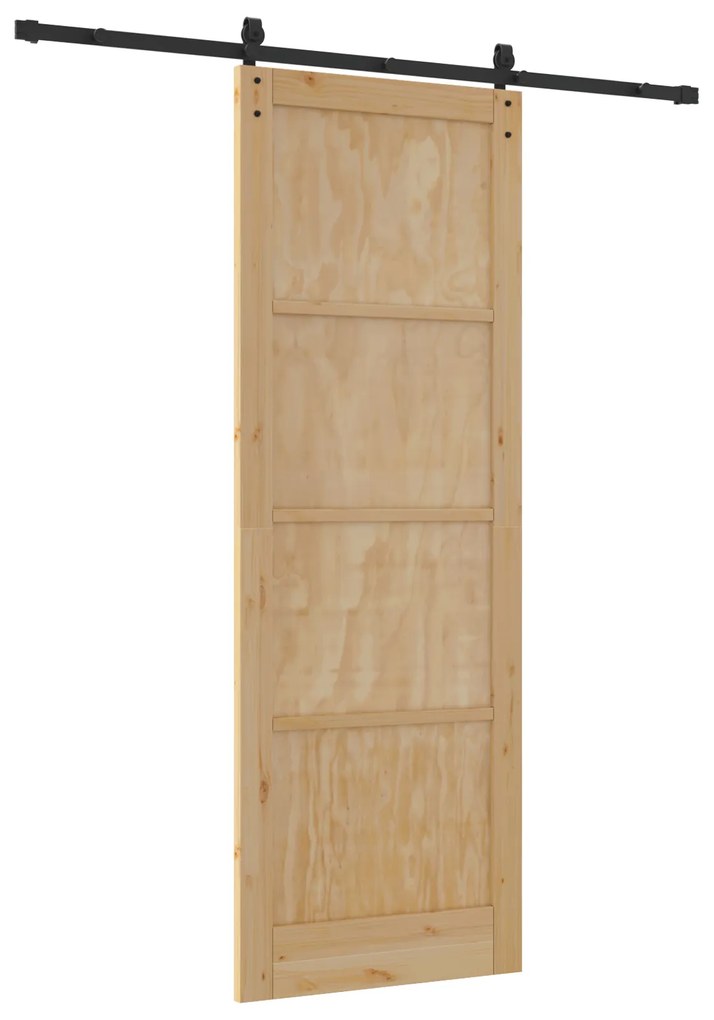Porta de Correr vidaXL com Conjunto de Ferragens 83x232 cm Madeira Sól