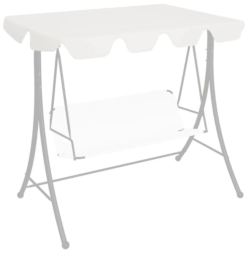 Toldo suplente baloiço jardim 188/168x110/145cm 270g/m² branco